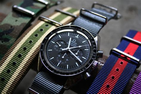 speedmaster on rubber strap|speedmaster on nato strap.